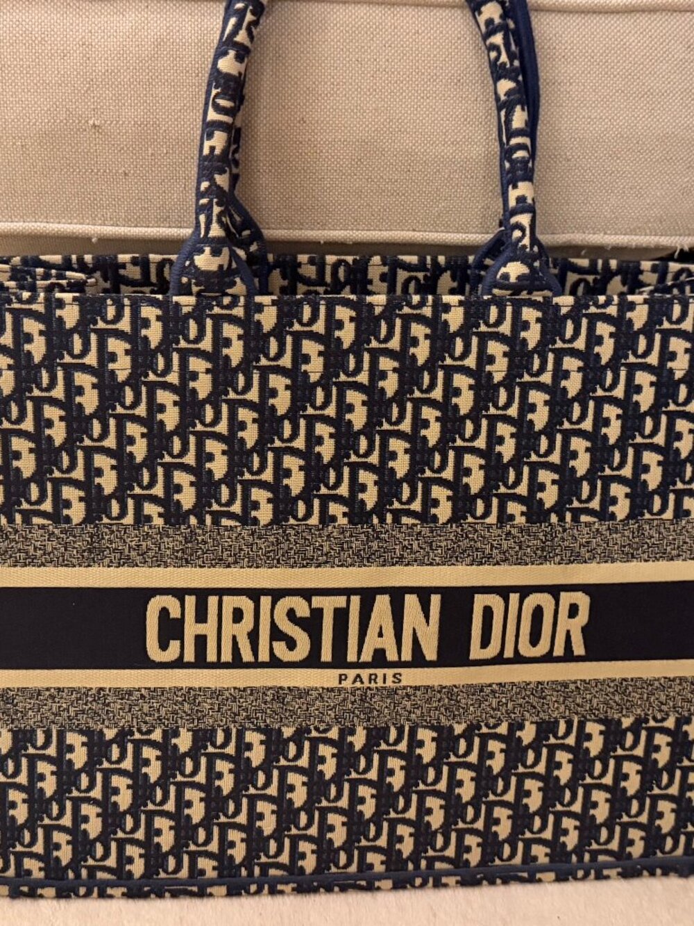 Christian Dior Medium Book Tote Style Bag + Matching Pouch + Dust Bag | Blue - Picture 11 of 11